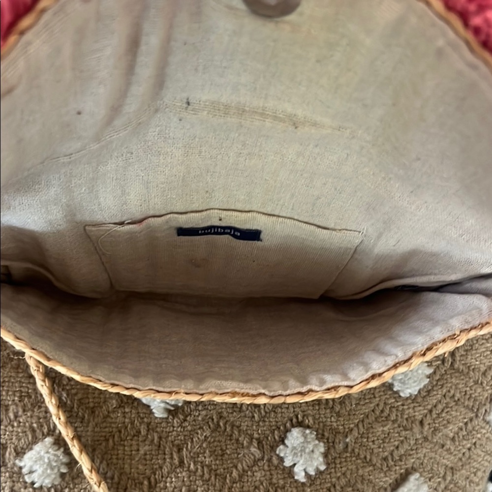 Bujibaja Pink and Tan Shoulder Bag with Furry Trim - Picture 5 of 8